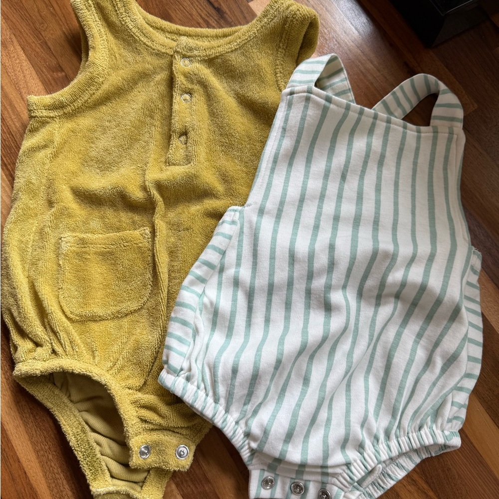 Yellow and White Stripes Pher  Bodysuits Bundle